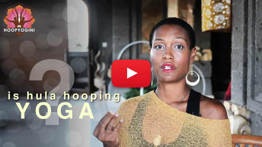 Hoop Yogini promo video still frame - is hula yoga [with play button]